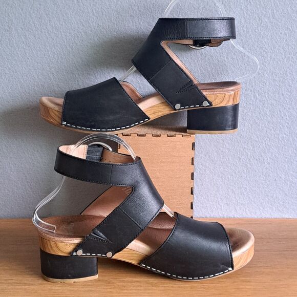 Dansko Minka Women’s EU 40 Black Leather Block Heel Ankle Strap Sandals 10 - Picture 6 of 10